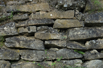 A dry stone wall