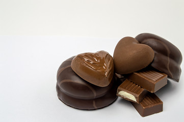 chocolate candy chocolate marshmallows in chocolate on white background isolate