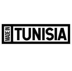 Made in Tunisia label on white