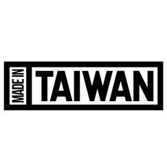 Made in Taiwan label on white