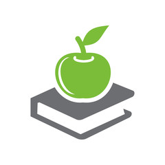 Book with apple icon on white background for graphic and web design, Modern simple vector sign. Internet concept. Trendy symbol for website design web button or mobile app