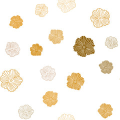 Light Orange vector seamless abstract design with flowers.