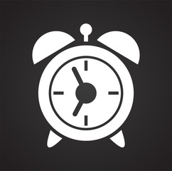Alarm clock icon on black background for graphic and web design, Modern simple vector sign. Internet concept. Trendy symbol for website design web button or mobile app