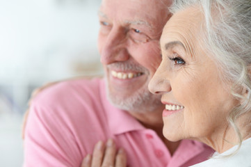 portrait of a happy senior couple at home