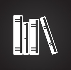 Book learning icon on black background for graphic and web design, Modern simple vector sign. Internet concept. Trendy symbol for website design web button or mobile app