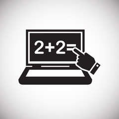 E-learning icon on white background for graphic and web design, Modern simple vector sign. Internet concept. Trendy symbol for website design web button or mobile app