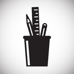 Shool supplies icon on white background for graphic and web design, Modern simple vector sign. Internet concept. Trendy symbol for website design web button or mobile app