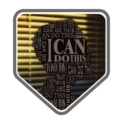 Motivation saying. I can do this! Digital illustration.