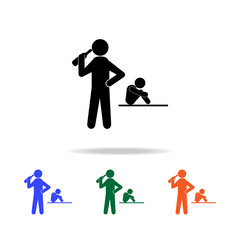 parents of alcoholics multicolor icons on wihte background