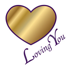 Valentine-Loving You, Purple & Gold