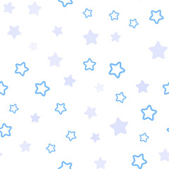 Light Pink, Blue vector seamless texture with beautiful stars.