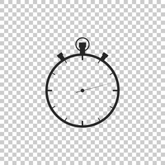 Stopwatch icon isolated on transparent background. Time timer sign. Flat design. Vector Illustration