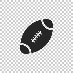American Football ball icon isolated on transparent background. Flat design. Vector Illustration