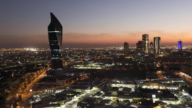 Kuwait City skyline at sunset