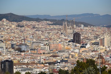 Obraz premium Veduta di Barcellona dalla collina