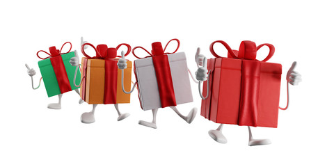 thumbs up happy presents 3d-illustration