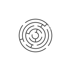 Labyrinth Thin Line Vector Icon. Flat icon isolated on the white background. Editable EPS file. Vector illustration.