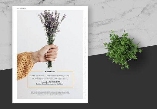 Fashion Event Flyer Layout with Orange Accents