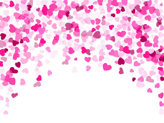 Hearts confetti flying vector background graphic design.