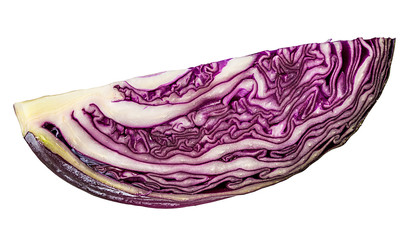 Obraz premium Fresh red cabbage isolated on white background with clipping path