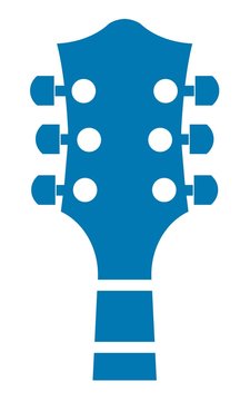 T&ecirc;te de guitare bleu