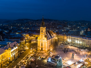Obraz premium Bird eye view of Szekszard