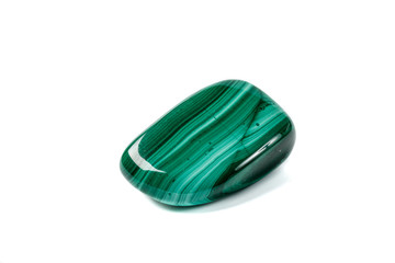 Macro Malachite mineral stone on white background