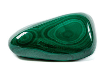 Macro Malachite mineral stone on white background
