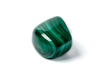 Macro Malachite mineral stone on white background