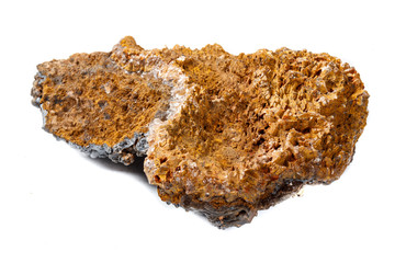 Macro mineral Hematite stone on a white background close-up