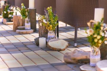 fragment, like a view of the beautiful decor, ready for the wedding ceremony