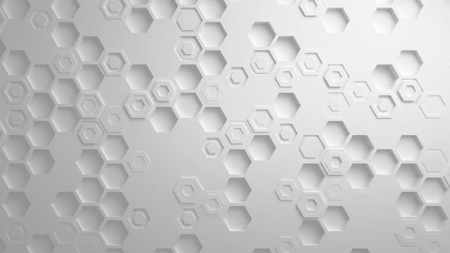 White Abstract Hexagon Geometric Surface Seamless Loop 4K UHD