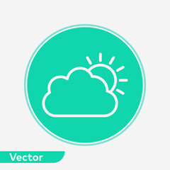 Sun and cloud vector icon sign symbol