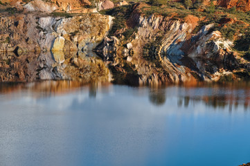 Fototapeta na wymiar Water pit in the historical mine of Sao Domingos. Alentejo, Portugal