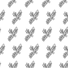 branch seamless vector pattern isolated on white background