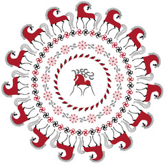 Greating card with a Russian Mezen painting