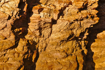 Rough rocky texture in the old mine of Sao Domingos in Alentejo, Portugal