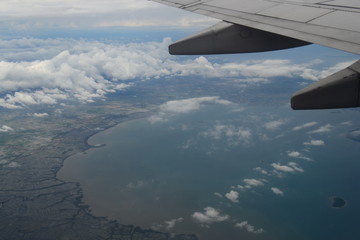 The city of Jakarta is seen from the plane