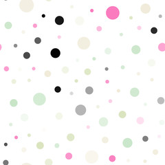 Light Multicolor vector seamless template with circles.