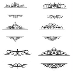 Vintage vector swirl frame set