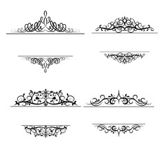 Vintage vector swirl frame set