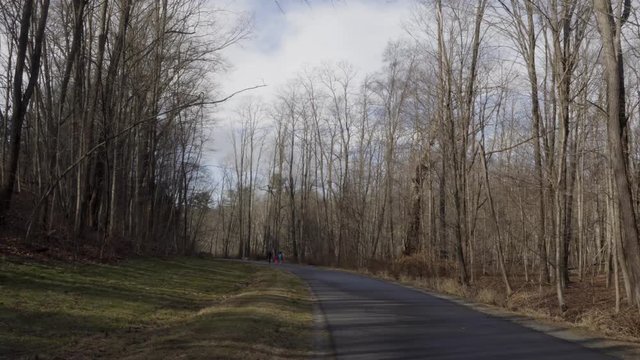 paved tral during a late fall early winter afternoon.