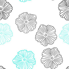 Light Green vector seamless abstract pattern with flowers.