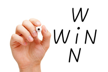 Win-Win Business Crossword Concept - obrazy, fototapety, plakaty