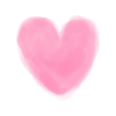 Digital watercolor heart on white. Aquarelle blotch on isolated background. Colored hand drawn spot for design and work. Colorful illustration