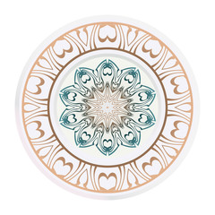 relaxing decorative symbol. vector illustration. floral magic circle