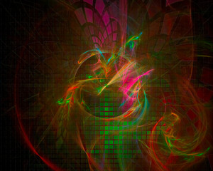 abstract digital fractal, fantasy design, party