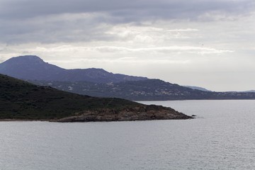 Landscape at the coast in Northern Corsica near Ile Rousse.