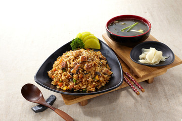 Delicious Japanese food, Fried rice with eel