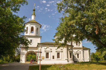 Fototapeta na wymiar Russia , Starocherkassk , the first capital of the Don Cossacks . Branch Resurrection Cathedral , built in 1706 , with the participation of Tsar Peter the Great. The bell tower of the Cathedral .